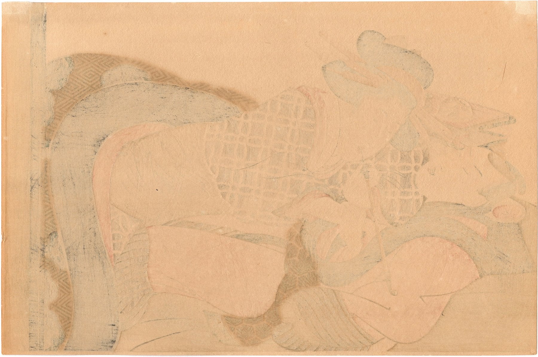 Grabado en madera (reimpresión), Abuna-e - Kikukawa Eizan (1787-1867) - Amantes fumando una pipa Kiseru - Década de 1920 - Japón