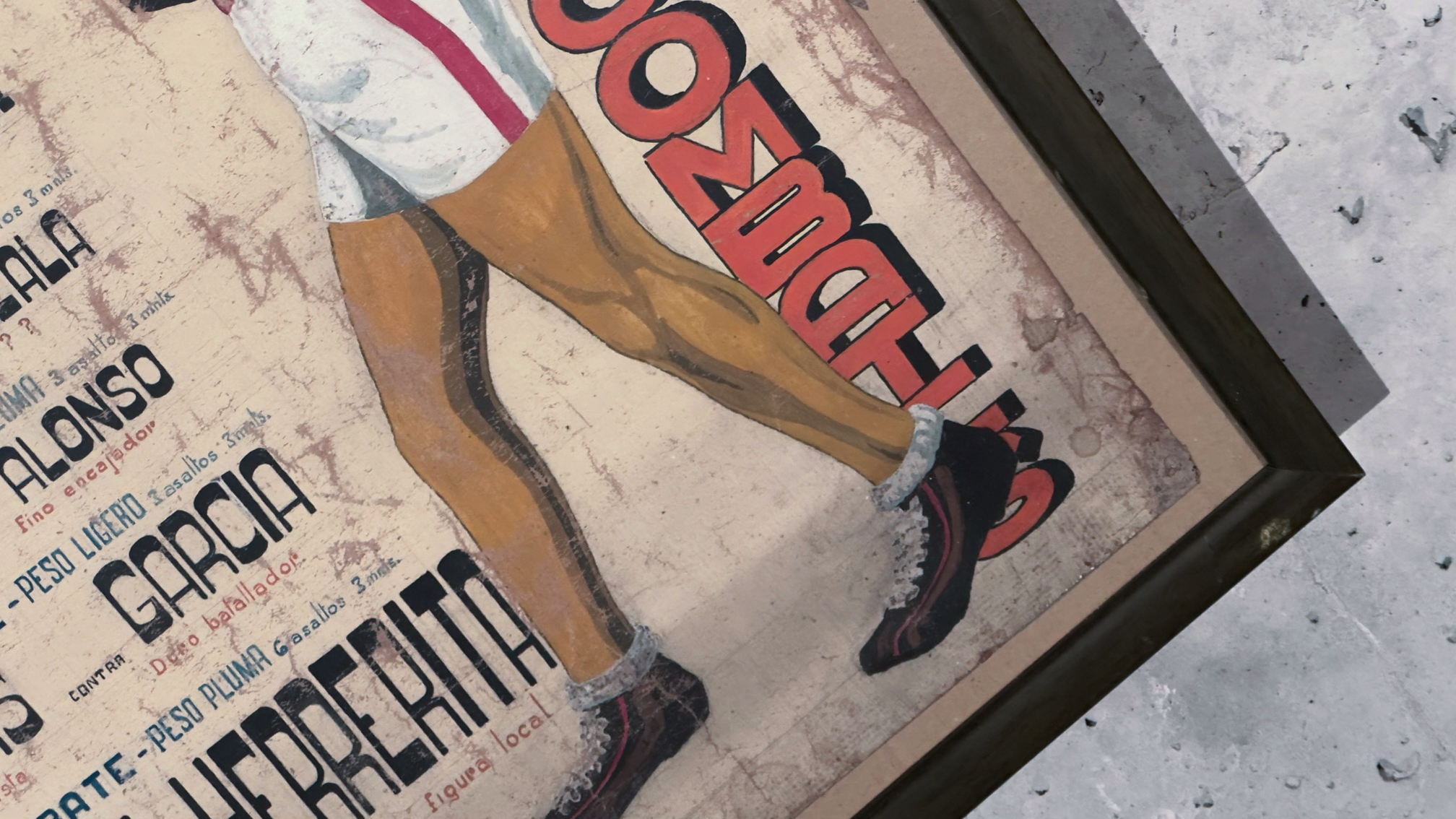Gran Velada de Boxeo, 1941 – Gouache originale peinte à la main