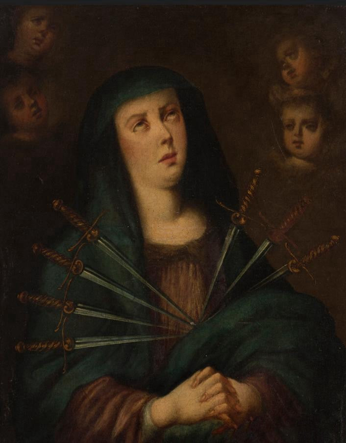 Artista anónimo — Virgen de los Dolores (Escuela Barroca Sevillana, siglo XVII)