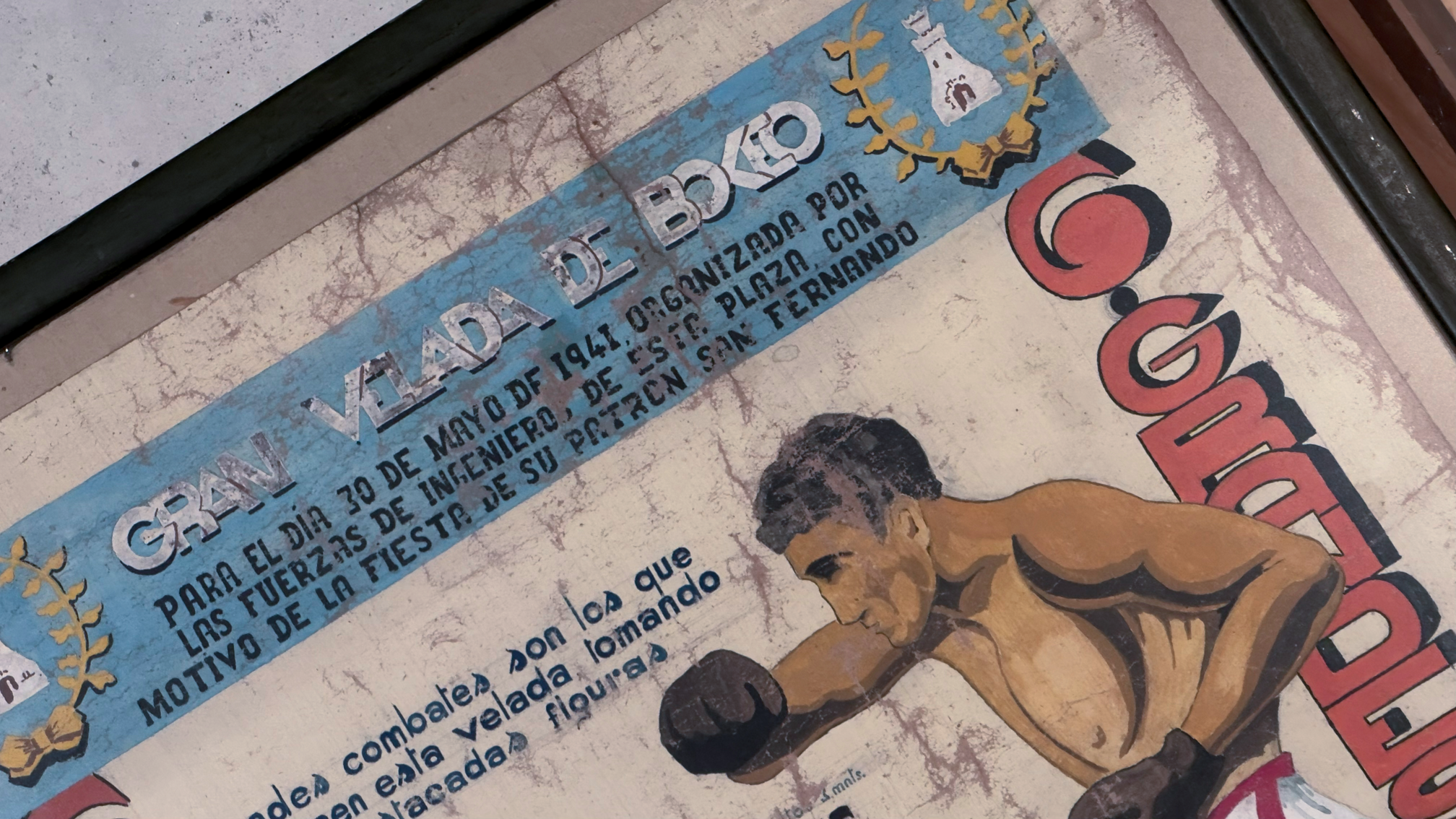 Gran Velada de Boxeo, 1941 – Gouache originale peinte à la main