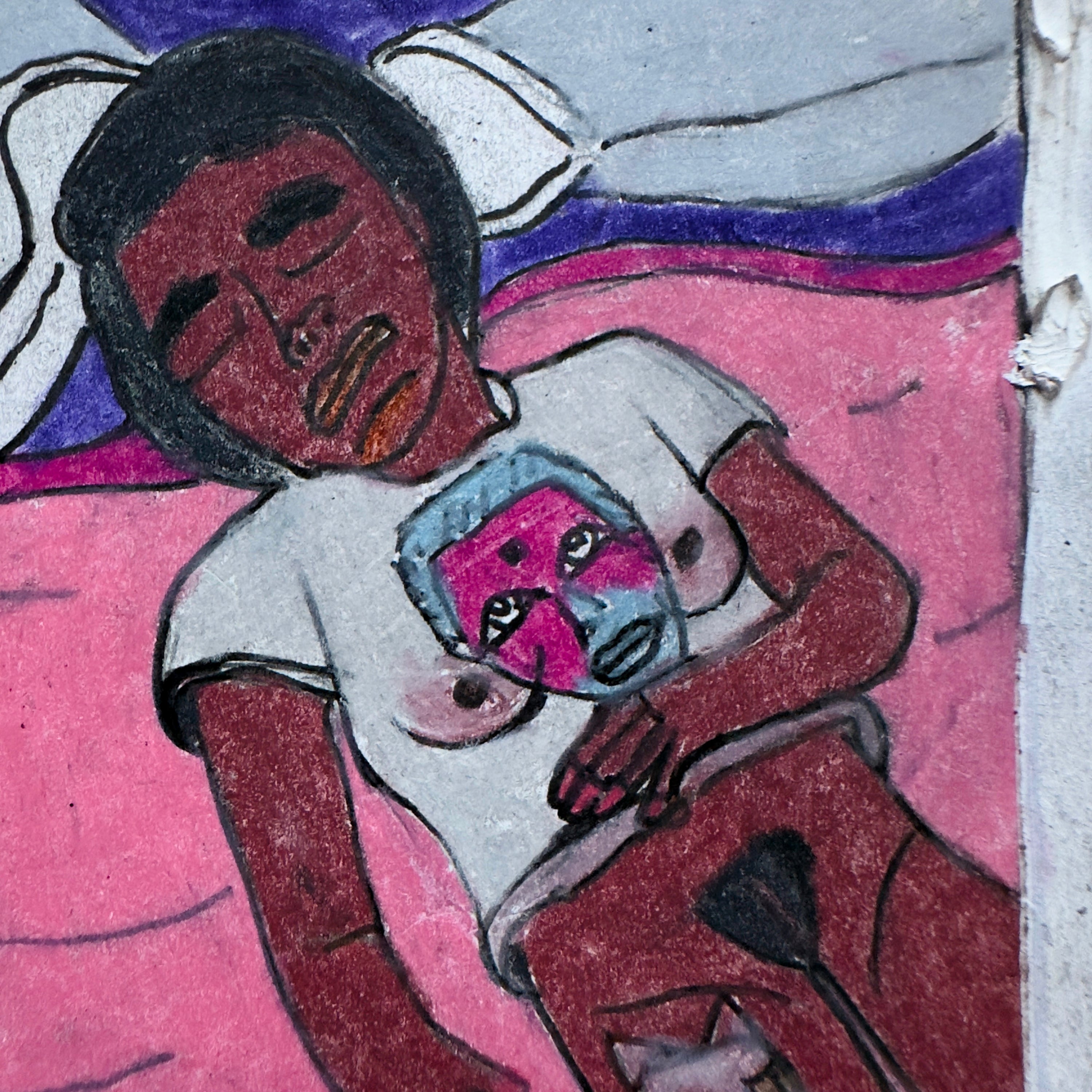 Ne me fais pas regretter mon orgasme ! — Prismacolor &amp; Acrylique