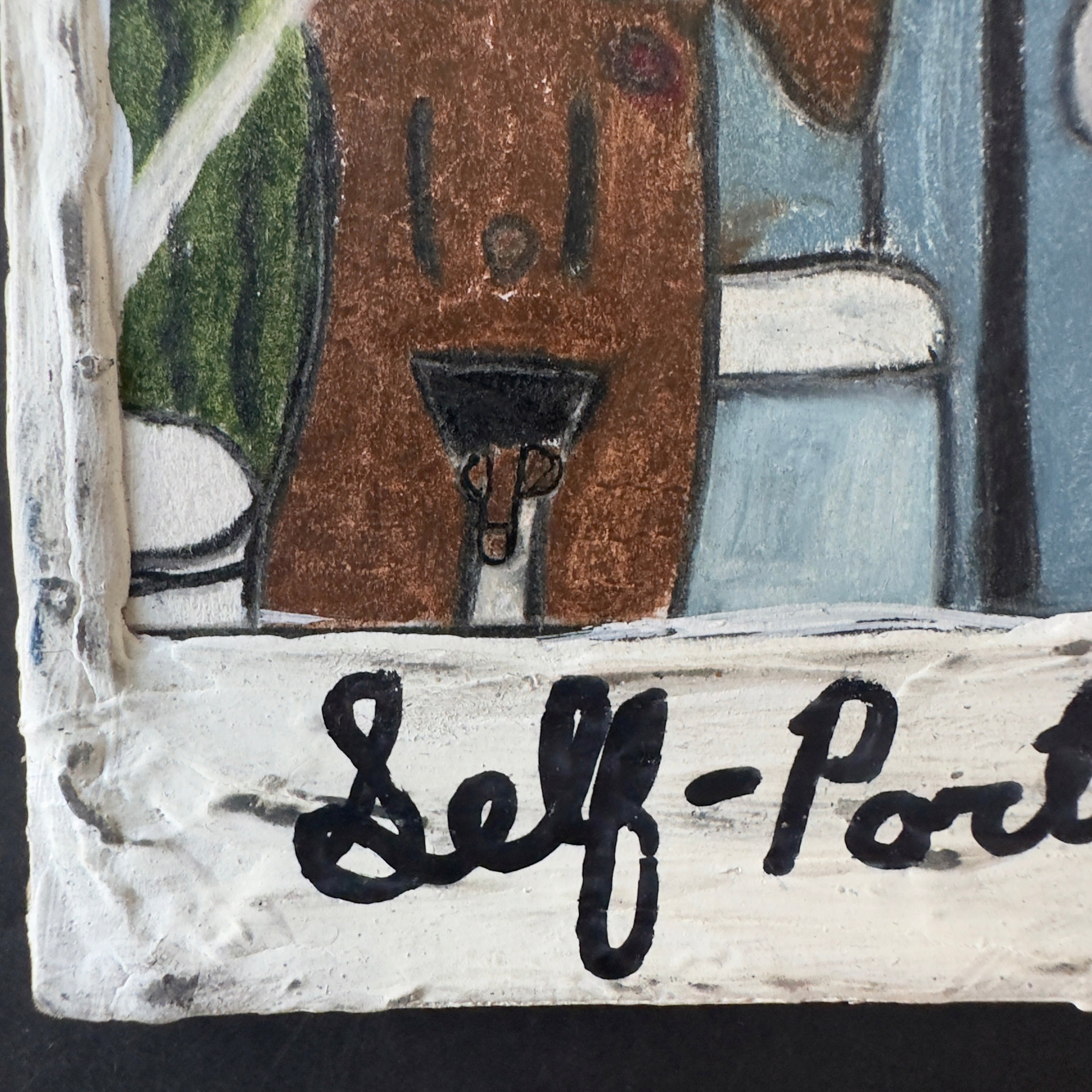 Autoportrait, Prismacolor et encre
