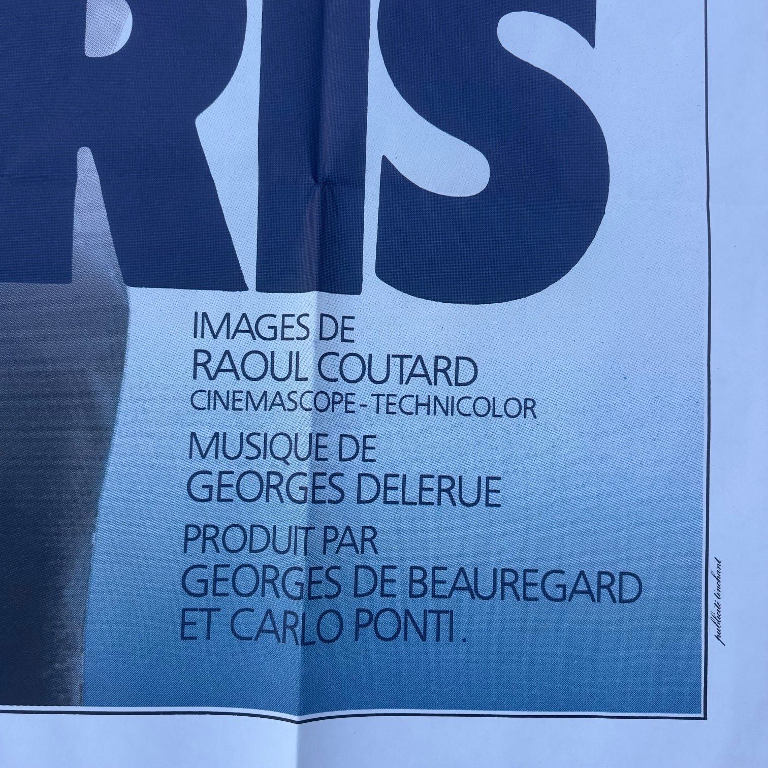 Le Mépris (1963)— Bardot / Godard / Bleu blessé — FRENCH POSTER 120x160