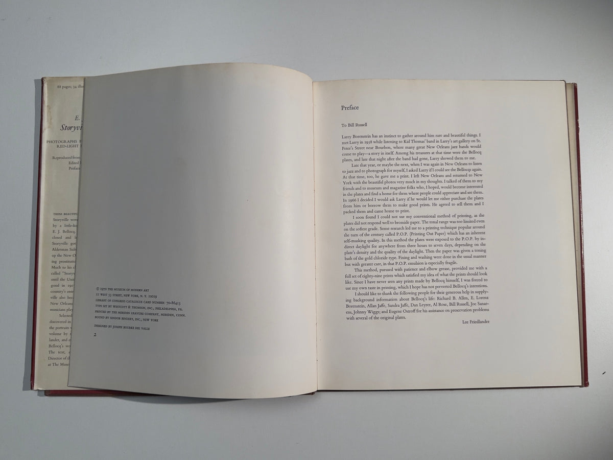 Storyville Portraits — E. J. Bellocq — The Museum of Modern Art — First Edition, Hard Cover, 1970
