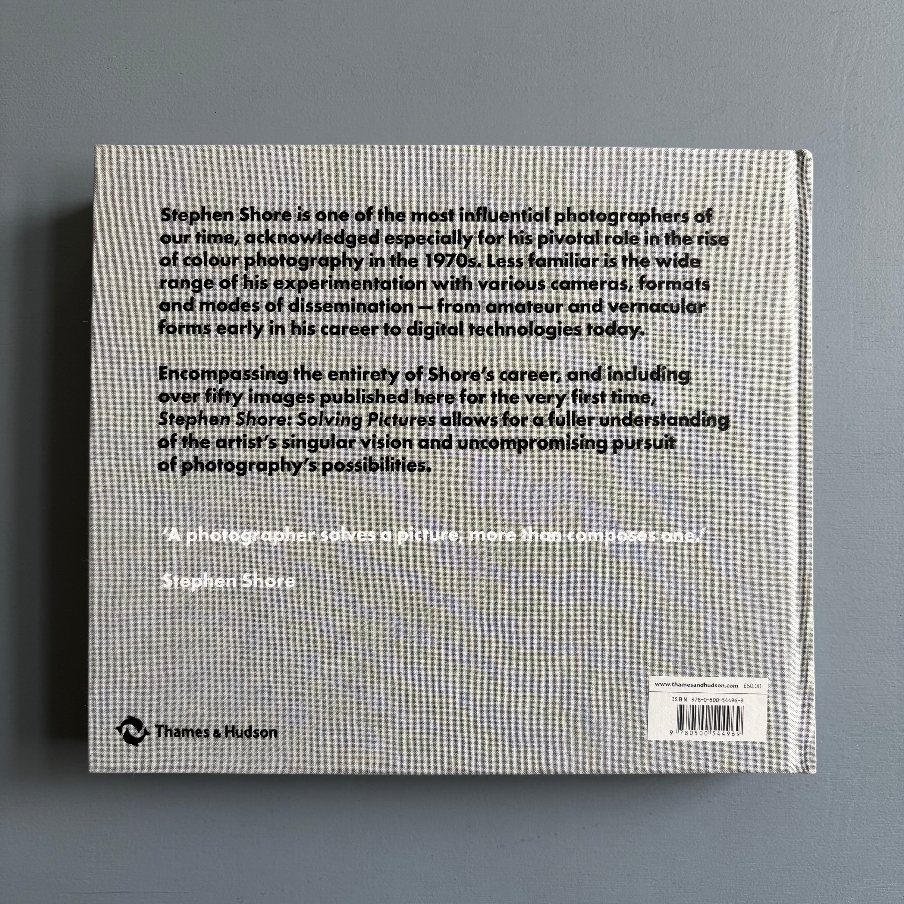 Stephen Shore: Solving Pictures — 2017, Hardback